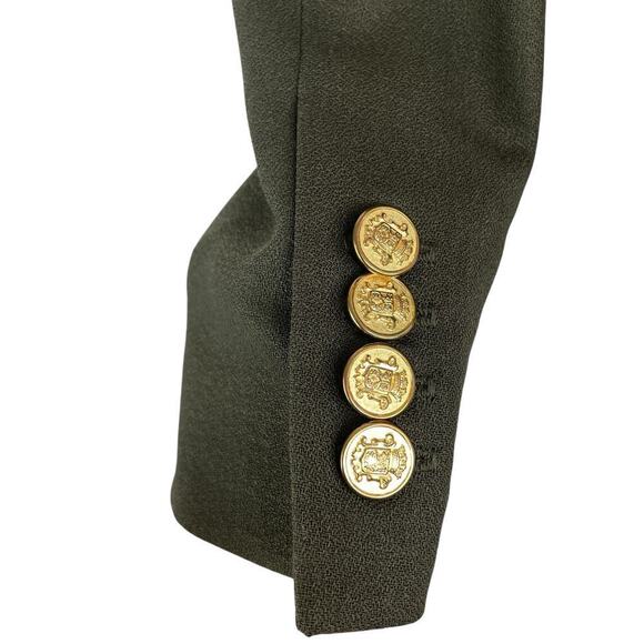 Smythe Duchess Wool Classic Peak Lapel Single Breasted Blazer Jacket Green Sz 2 - Picture 5 of 11